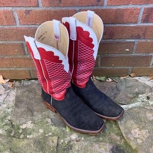 Olathe Black Roughout Cowboy Boot 11D